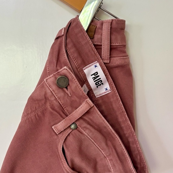 PAIGE| Cognac Dusty Peach Skinny Jeans Sz 26 - Picture 3 of 5